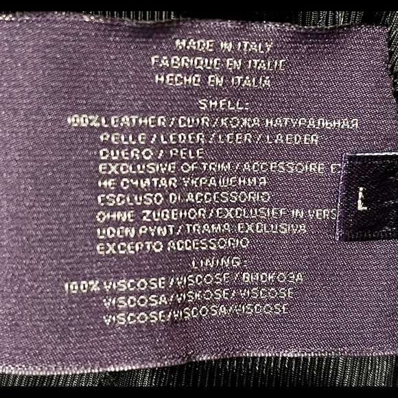 Ralph Lauren Purple Label Mens Blk Leather Moto Jacket (L) MSRP $4000 - Picture 8 of 8